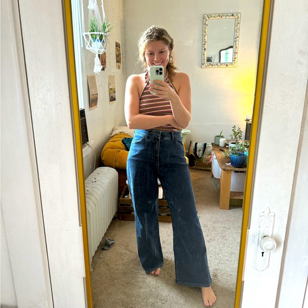 70s high waisted wide flare jeans - Picture 2 of 5